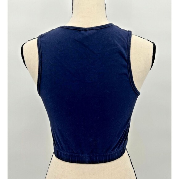 FILA Odette Logo Cropped Active Tank Top~Gym/Workout~Navy Blue~ Women's Sz Small - Picture 4 of 12